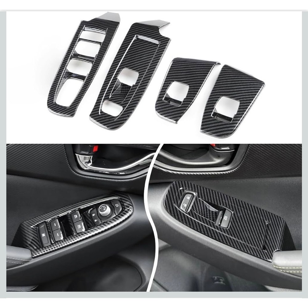 4PCS Carbon Fiber Window Switch Panel Covers for 2024-2026 Subaru Crosstrek